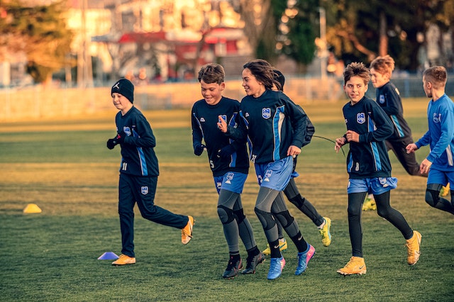 A scrimmage soccer game